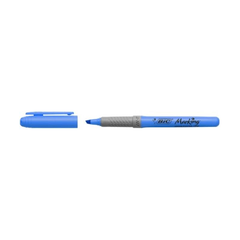 BIC Surligneur HIGHLIGHTER grip. Corps plastique/grip caoutchouc. Pointe biseautée moyenne . Coloris bleu BIC Surligneur HIGHLIGHTER grip. Corps plastique/grip caoutchouc. Pointe biseautée moyenne . Coloris bleu