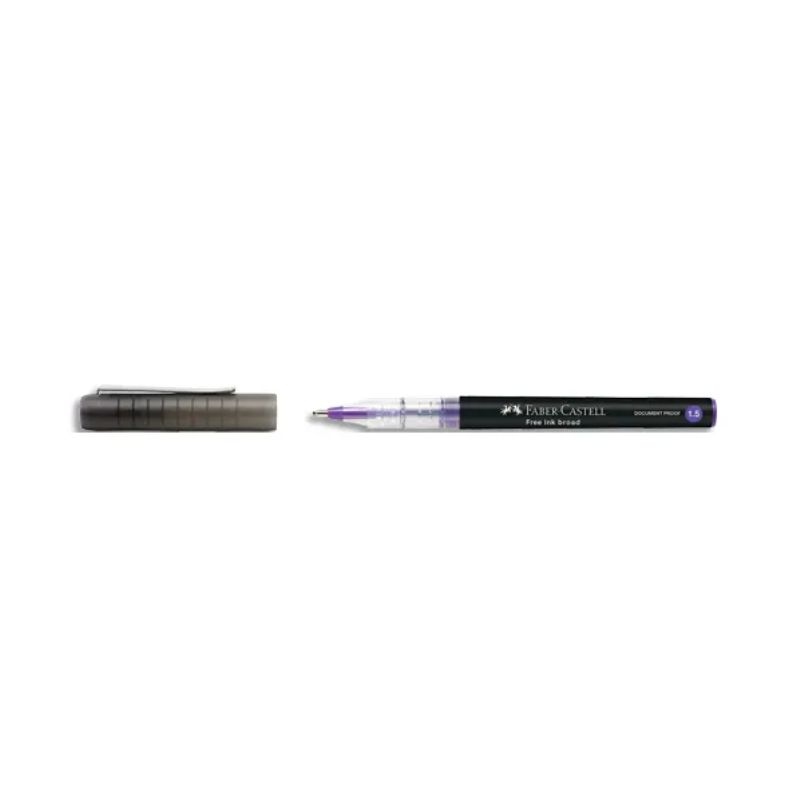 FABER Roller à encre liquide Free Ink broad. Coloris violet. Pointe large 1,5mm FABER Roller à encre liquide Free Ink broad. Coloris violet. Pointe large 1,5mm
