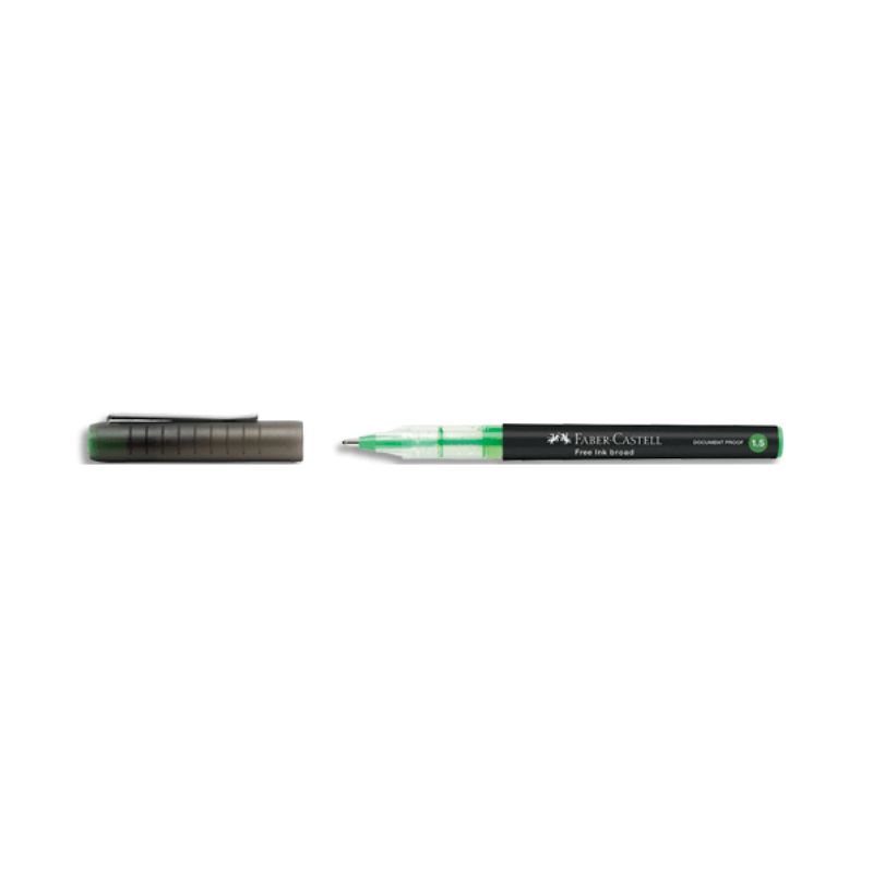 FABER Roller à encre liquide Free Ink broad. Coloris vert clair. Pointe large 1,5mm FABER Roller à encre liquide Free Ink broad. Coloris vert clair. Pointe large 1,5mm