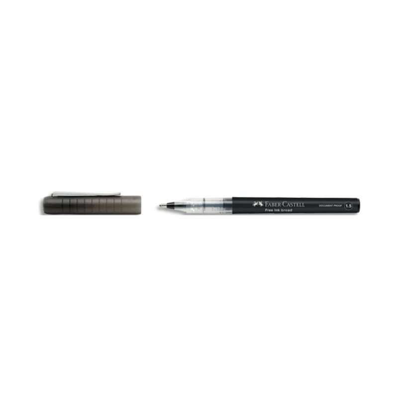 FABER Roller à encre liquide Free Ink broad. Coloris noir. Pointe large 1,5mm FABER Roller à encre liquide Free Ink broad. Coloris noir. Pointe large 1,5mm