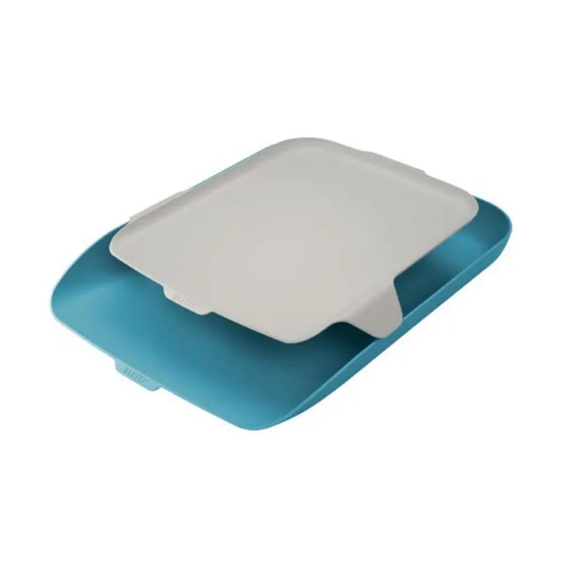 LEITZ Corbeille à courrier avec organiseur de bureau Cosy, L274 x H62 x P391 mm, bleu LEITZ Corbeille à courrier avec organiseur de bureau Cosy, L274 x H62 x P391 mm, bleu