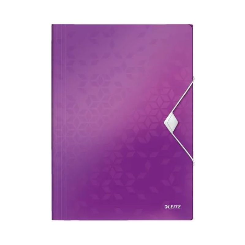 LEITZ Chemises 3 rabats à élastique WOW en polypopylène. Coloris Violet. LEITZ Chemises 3 rabats à élastique WOW en polypopylène. Coloris Violet.