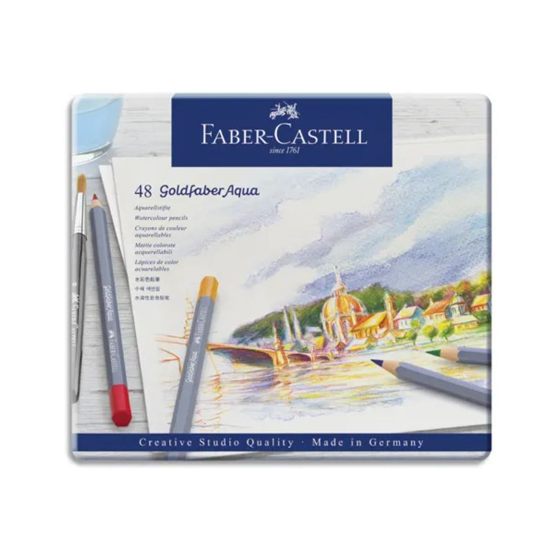 FABER CASTELL Etui de 48 crayons de couleur GOLDFABER aquarellables. Coloris assortis