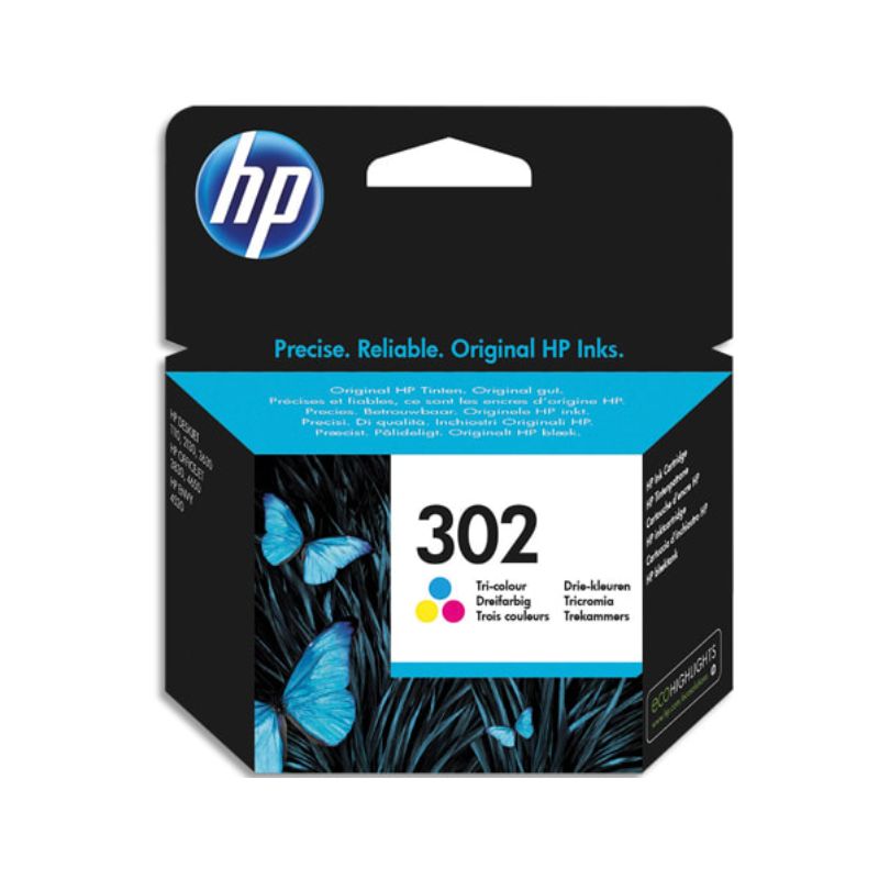 HP cartouche 3 couleurs 302 jet d'encre F6U65AE UUE HP cartouche 3 couleurs 302 jet d'encre F6U65AE UUE