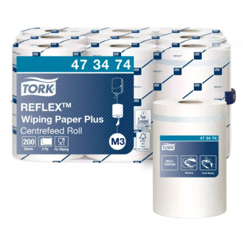 TORK lot de 9 rouleau d'essuie-tout plus REFLEX à dévidage central TORK lot de 9 rouleau d'essuie-tout plus REFLEX à dévidage central