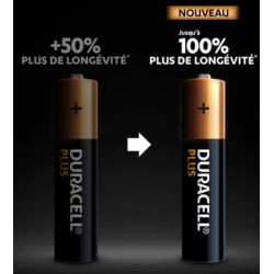 DURACELL Piles alcalines AAA Plus 100%, 1.5V LR03 MN2400, lot de 24 piles