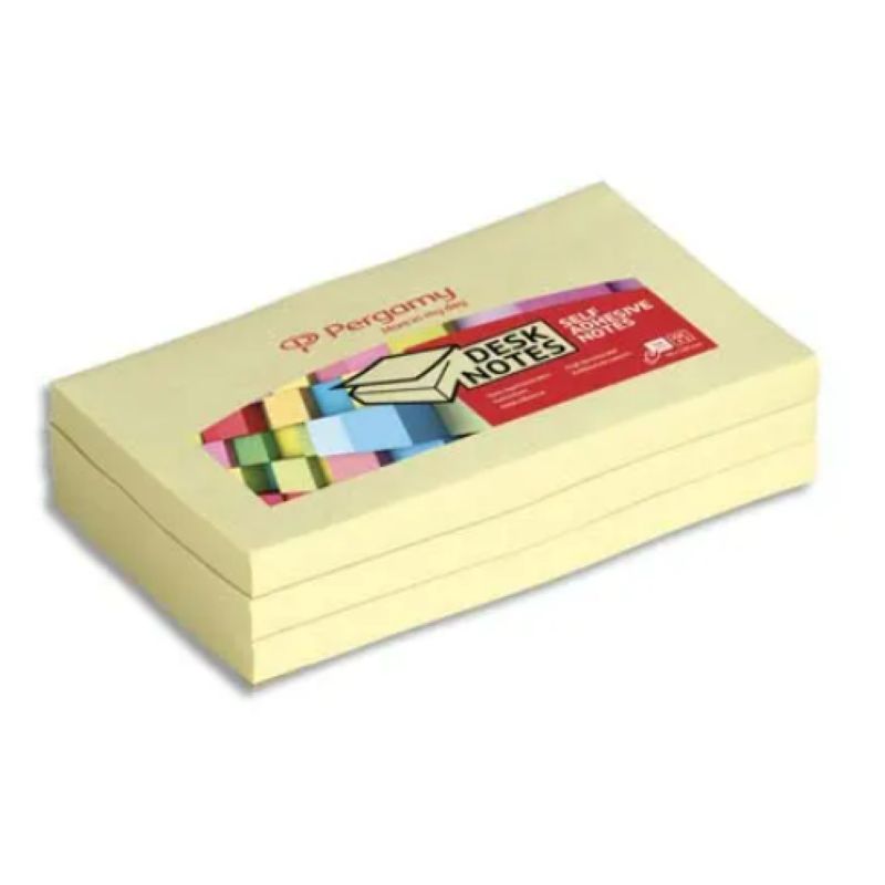PERGAMY Bloc de 100 feuilles repositionnables dimensions 7,6x12,7cm. Coloris jaune PERGAMY Bloc de 100 feuilles repositionnables dimensions 7,6x12,7cm. Coloris jaune