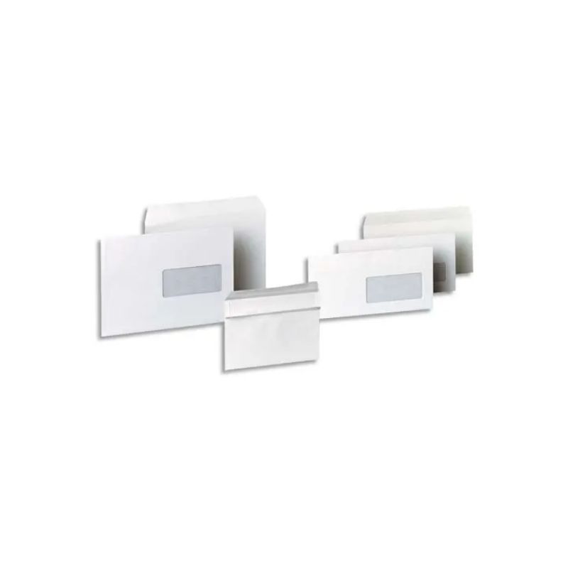 PERGAMY Boîte de 500 enveloppes Blanches 80g DL 110x220 mm et fenêtre 45x100 mm autocollantes PERGAMY Boîte de 500 enveloppes Blanches 80g DL 110x220 mm et fenêtre 45x100 mm autocollantes