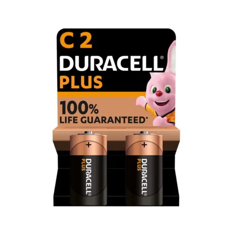 DURACELL Piles alcalines C Plus 100%, 1.5V LR14 MN1400, lot de 2 piles DURACELL Piles alcalines C Plus 100%, 1.5V LR14 MN1400, lot de 2 piles
