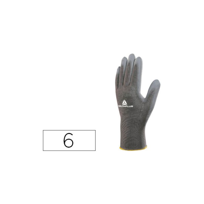 Gant tricot deltaplus polyamide paume enduite polyuréthane jauge 13 coloris gris taille 6 Gant tricot deltaplus polyamide paume enduite polyuréthane jauge 13 coloris gris taille 6