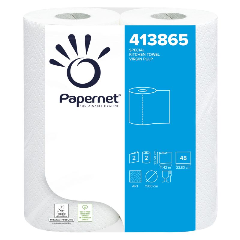PAPERNET Paquet de 2 Essuie-tout 2 plis pure cellulose PAPERNET Paquet de 2 Essuie-tout 2 plis pure cellulose