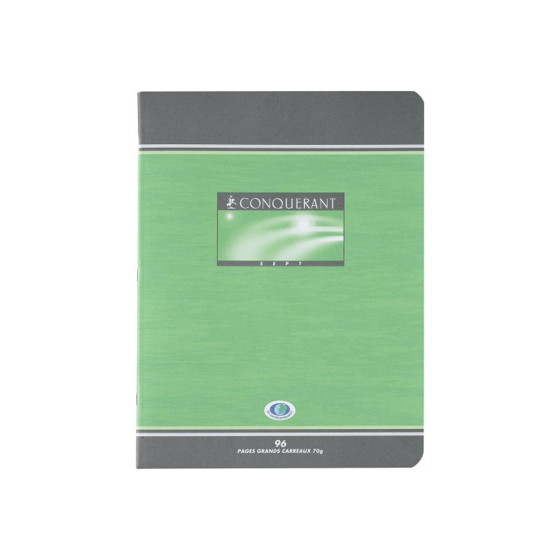 CONQUERANT Cahier 17x22 cm 96 pages 70g grands carreaux Séyès Coloris aléatoire CONQUERANT Cahier 17x22 cm 96 pages 70g grands carreaux Séyès Coloris aléatoire