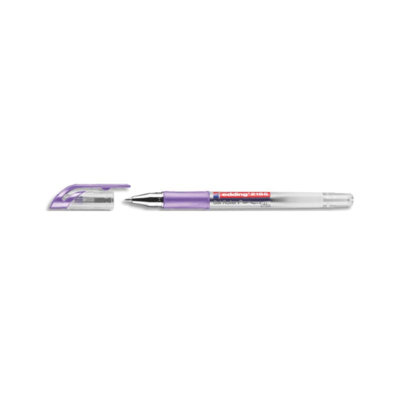 EDDING Roller encre gel E2185, pointe métale 0,7mm. Coloris Violet métal