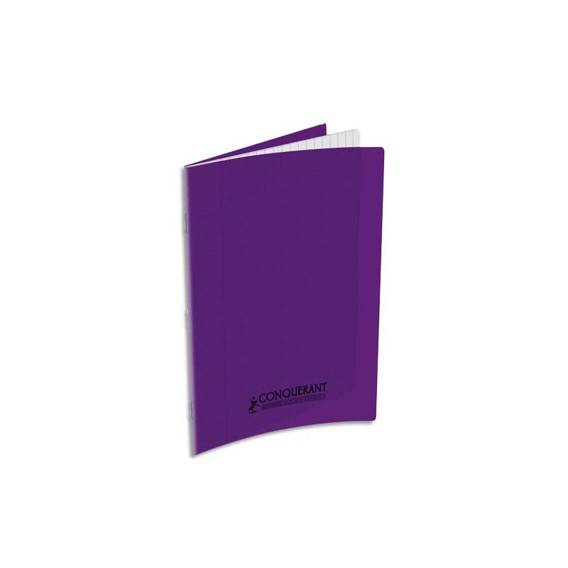 CONQUERANT Cahier piqûre 24x32cm 48 pages 90g grands carreaux Séyès coloris violet CONQUERANT Cahier piqûre 24x32cm 48 pages 90g grands carreaux Séyès coloris violet