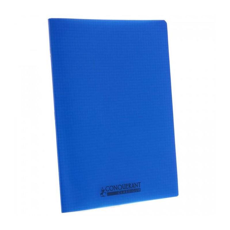 CONQUERANT Cahier piqûre 24x32cm 96 pages 90g petits carreaux coloris bleu CONQUERANT Cahier piqûre 24x32cm 96 pages 90g petits carreaux coloris bleu