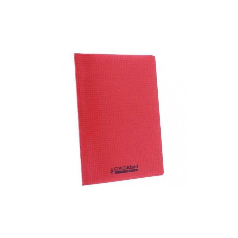 CONQUERANT Cahier piqûre 24x32cm 96 pages 90g petits carreaux coloris rouge CONQUERANT Cahier piqûre 24x32cm 96 pages 90g petits carreaux coloris rouge