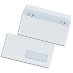 BONG Boîte de 200 enveloppes DL 110x220mm fenetre 45x100mm Blanc 80g auto-adhésive 23039