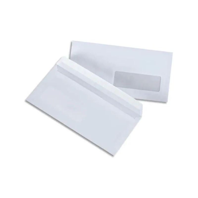 PERGAMY Boîte de 500 enveloppes Blanches 75g DL 110x220 mm fenêtre 35x100 mm auto-adhésives PERGAMY Boîte de 500 enveloppes Blanches 75g DL 110x220 mm fenêtre 35x100 mm auto-adhésives