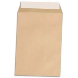 PERGAMY Boîte de 500 pochettes kraft Brun 90g C5 162x229 mm auto-adhésives