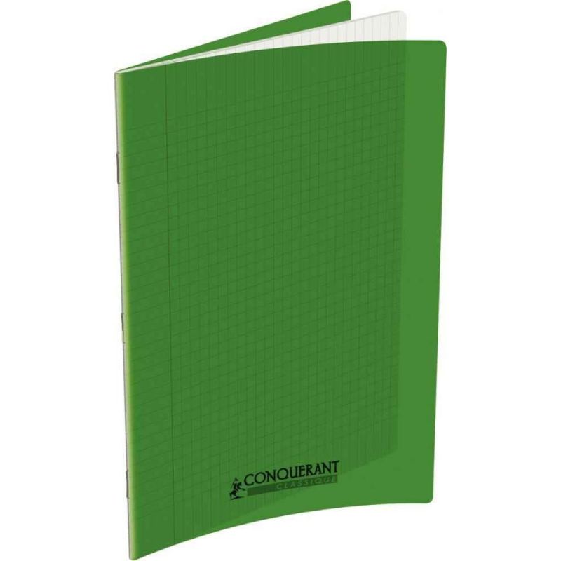 CONQUERANT Cahier 24x32cm 96 pages 90g petit carreaux coloris vert CONQUERANT Cahier 24x32cm 96 pages 90g petit carreaux coloris vert