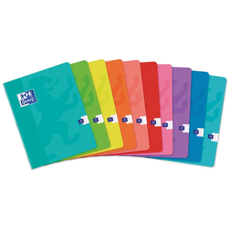 OXFORD Cahier COLORLIFE piqûre 48 pages grands carreaux Séyès format 17x22cm OXFORD Cahier COLORLIFE piqûre 48 pages grands carreaux Séyès format 17x22cm