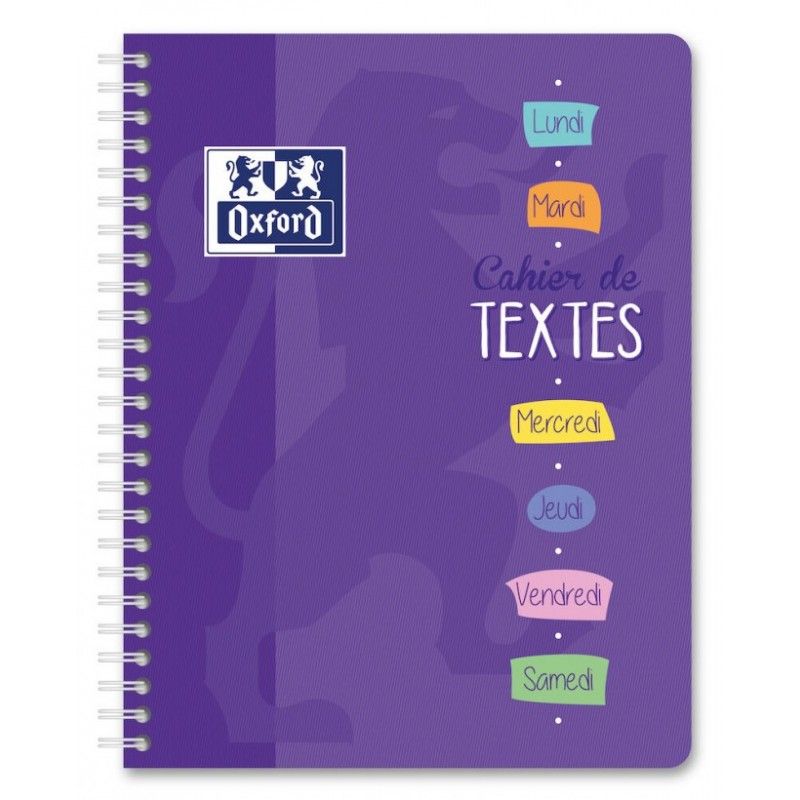 OXFORD Cahier de texte ESSENTIAL spirale 148 pages grands carreaux Séyès format 17x22cm OXFORD Cahier de texte ESSENTIAL spirale 148 pages grands carreaux Séyès format 17x22cm