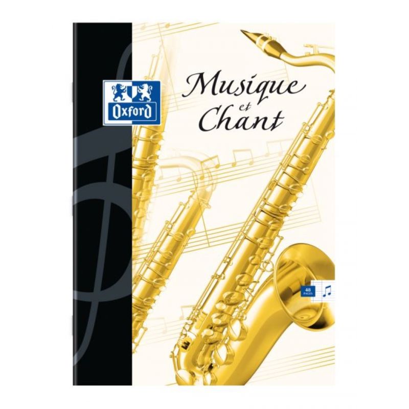 OXFORD Cahier de musique format A4 24 pages grands carreaux Séyès+24 pages portées OXFORD Cahier de musique format A4 24 pages grands carreaux Séyès+24 pages portées