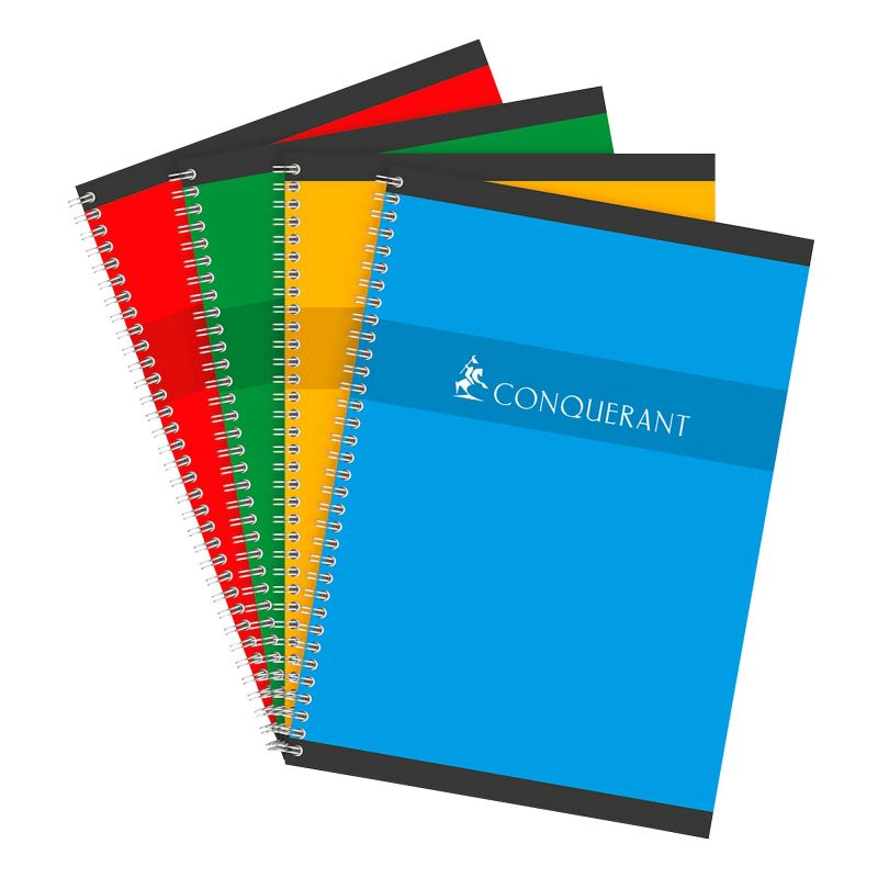 CONQUERANT Cahier reliure spirale 21x29,7 cm 100 pages 70g grands carreaux séyès CONQUERANT Cahier reliure spirale 21x29,7 cm 100 pages 70g grands carreaux séyès