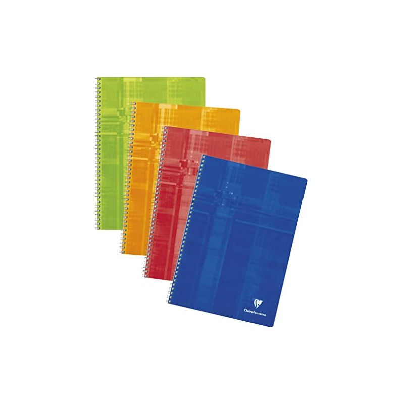 CLAIREFONTAINE Cahier reliure spirale format A4 100 pages grands carreaux séyès CLAIREFONTAINE Cahier reliure spirale format A4 100 pages grands carreaux séyès