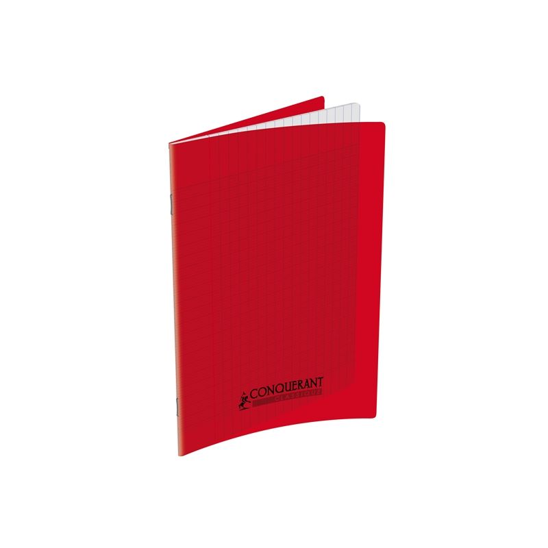 CONQUERANT Cahier format 17x22cm 60 pages 90g grands carreaux Séyès Coloris rouge CONQUERANT Cahier format 17x22cm 60 pages 90g grands carreaux Séyès Coloris rouge