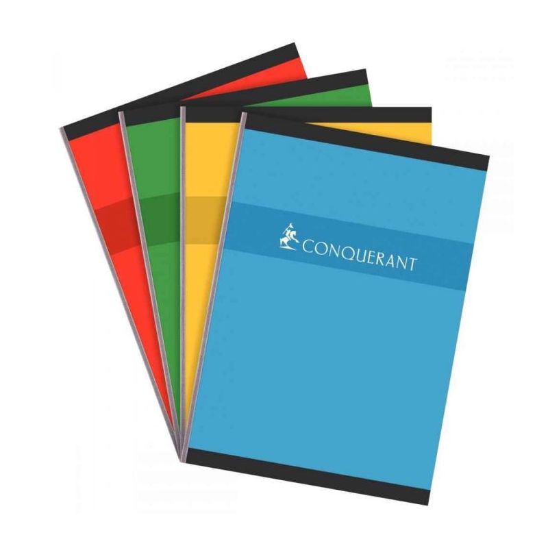 CONQUERANT Cahier reliure brochure format A4 192 pages 70g grands carreaux séyès CONQUERANT Cahier reliure brochure format A4 192 pages 70g grands carreaux séyès