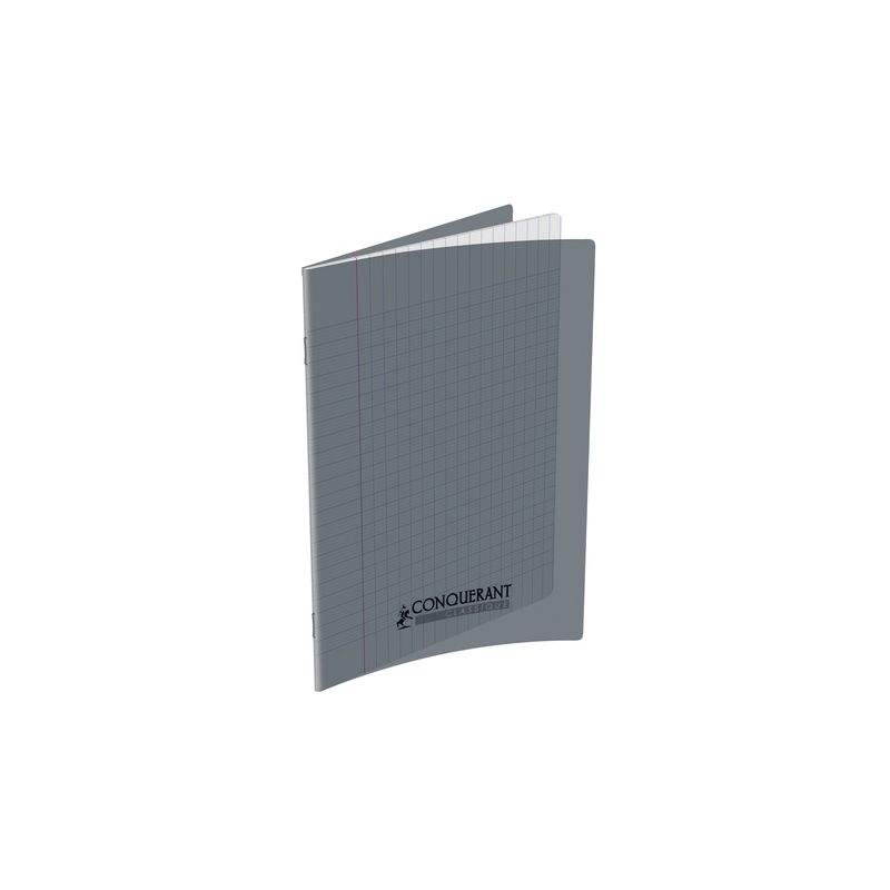 CONQUERANT Cahier format 17x22cm 96 pages 90g grands carreaux Séyès coloris gris CONQUERANT Cahier format 17x22cm 96 pages 90g grands carreaux Séyès coloris gris