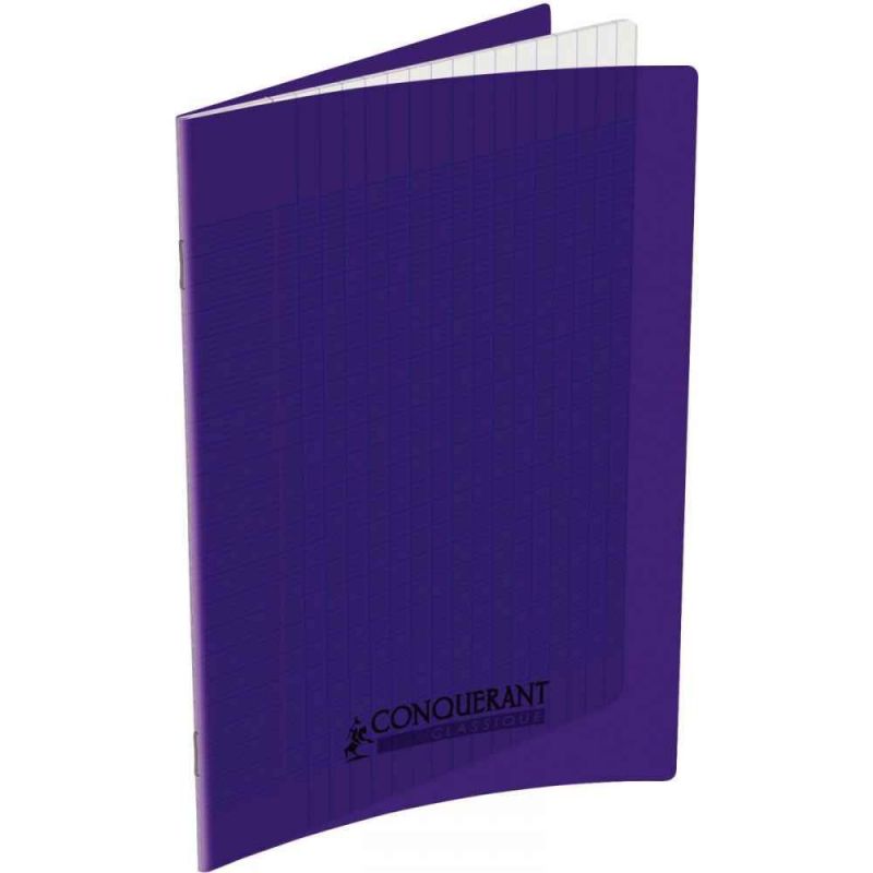CONQUERANT Cahier format 17x22 cm 96 pages 90g grands carreaux Séyès coloris violet CONQUERANT Cahier format 17x22 cm 96 pages 90g grands carreaux Séyès coloris violet