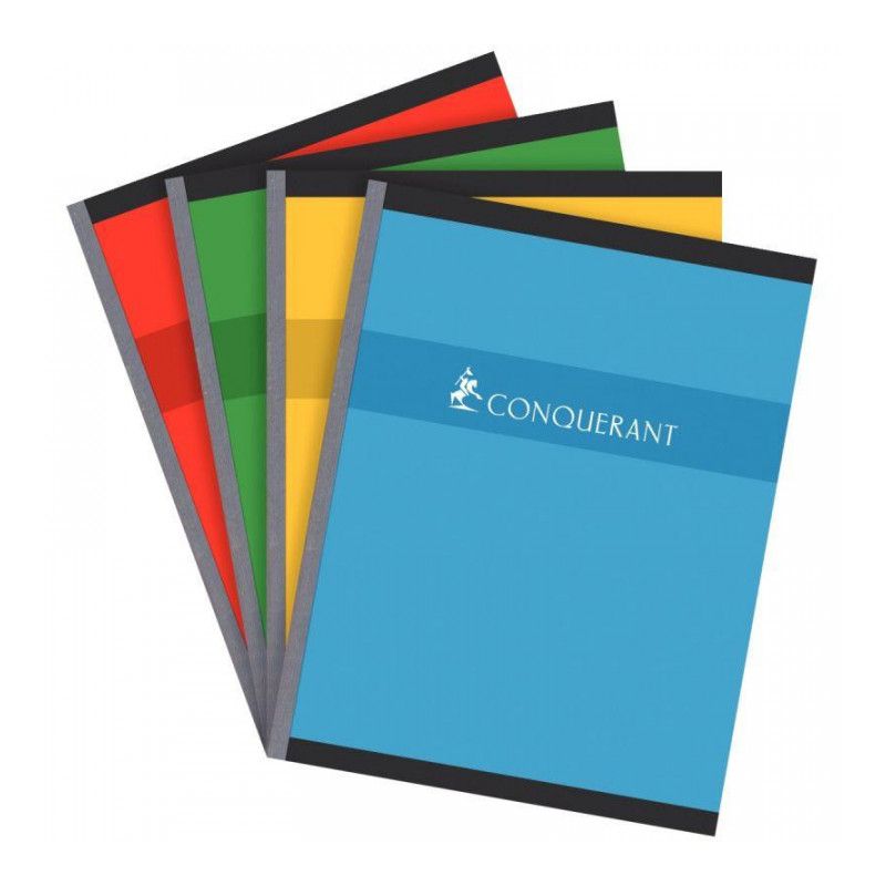 CONQUERANT Cahier reliure brochure 24x32cm 192 pages 70g grands carreaux Séyès CONQUERANT Cahier reliure brochure 24x32cm 192 pages 70g grands carreaux Séyès