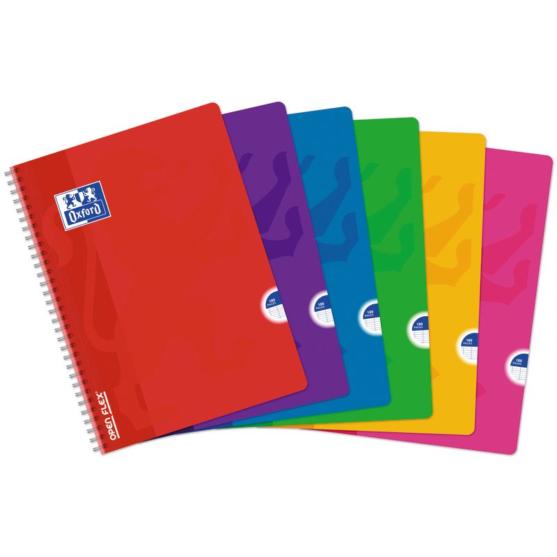 OXFORD Cahier OPEN FLEX spirale 180 pages format A4 grands carreaux Séyès OXFORD Cahier OPEN FLEX spirale 180 pages format A4 grands carreaux Séyès