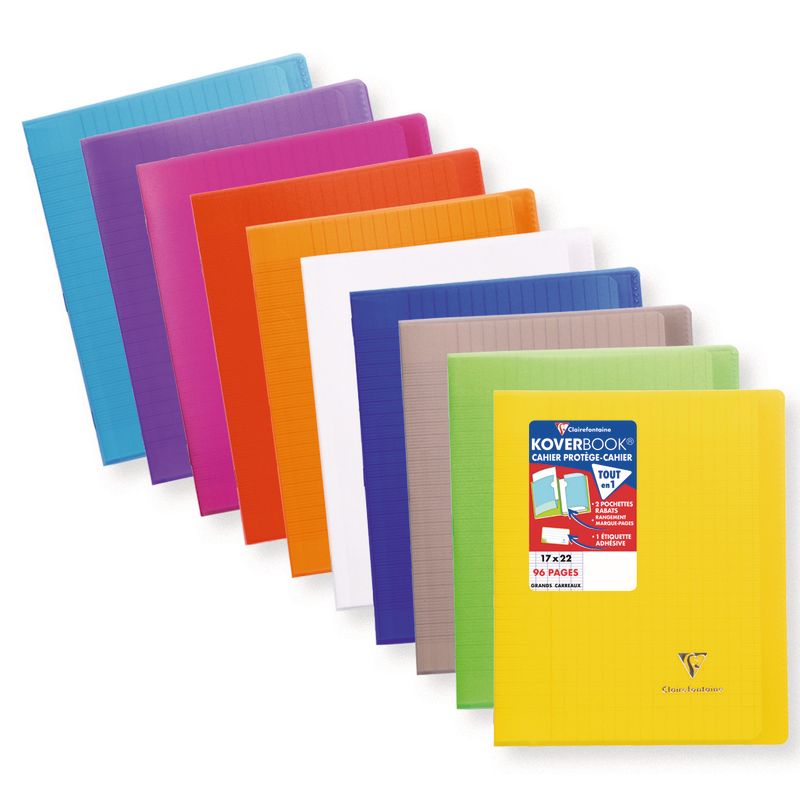CLAIREFONTAINE Cahier 96 pages format A4 grands carreaux Seyès CLAIREFONTAINE Cahier 96 pages format A4 grands carreaux Seyès