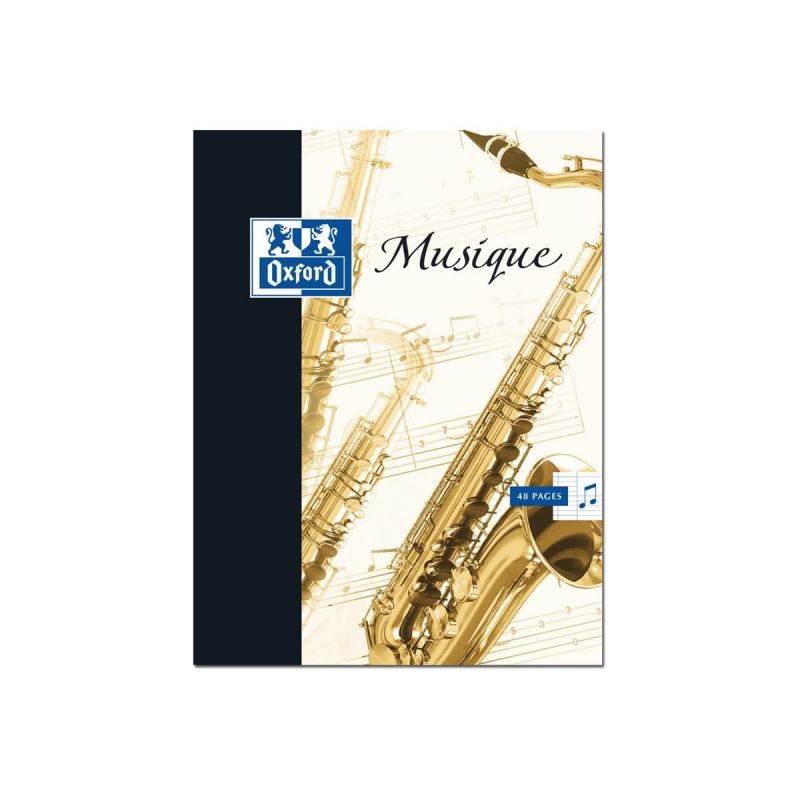 OXFORD Cahier de musique piqûre 24 pages grands carreaux Seyès+24 pages portées 24x32 OXFORD Cahier de musique piqûre 24 pages grands carreaux Seyès+24 pages portées 24x32