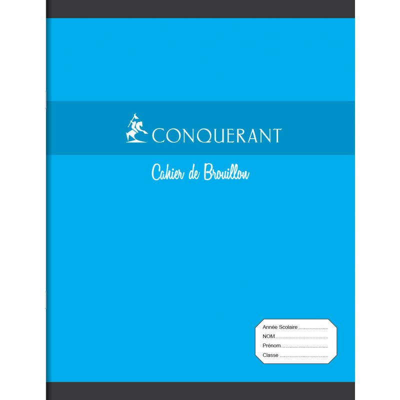 CONQUERANT Cahier de brouillon 17x22 cm 96 pages 56g grands carreaux Séyès CONQUERANT Cahier de brouillon 17x22 cm 96 pages 56g grands carreaux Séyès