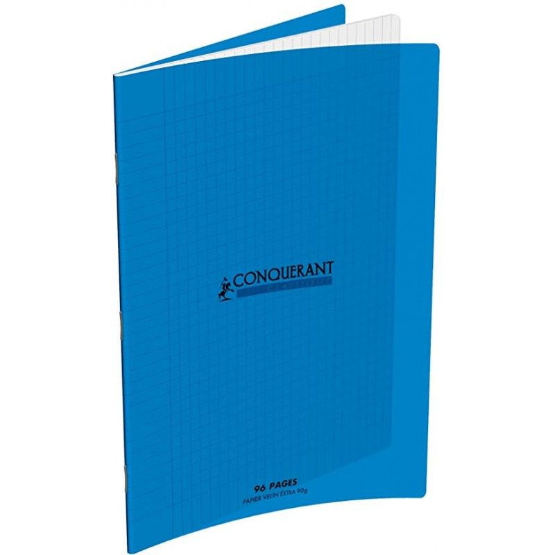 CONQUERANT Cahier format 24x32cm 96 pages 90g grands carreaux Séyès coloris bleu CONQUERANT Cahier format 24x32cm 96 pages 90g grands carreaux Séyès coloris bleu