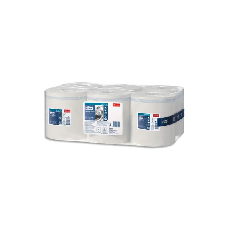 TORK Lot de 6 Bobines papier d'essuyage Plus à dévidage central M2 275 mètres, non prédécoupé Blanc TORK Lot de 6 Bobines papier d'essuyage Plus à dévidage central M2 275 mètres, non prédécoupé Blanc