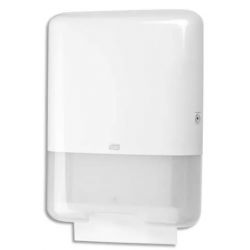 TORK Distributeur pour essuie-mains pliés en V/C H3 Dim. L33,3 x H43,9 x P13,6 cm Blanc semi transparent