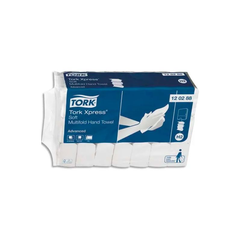 TORK Colis de 21 paquets d'Essuie-mains Advanced Soft 2 plis en M 136 formats 34 x 21,2 cm Blanc