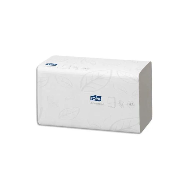 TORK Colis de 15 Paquets de 250 Essuie-mains Advanced 2 plis en V délitable Laurier - Ft 23 x 23 cm Blanc TORK Colis de 15 Paquets de 250 Essuie-mains Advanced 2 plis en V délitable Laurier - Ft 23 x 23 cm Blanc
