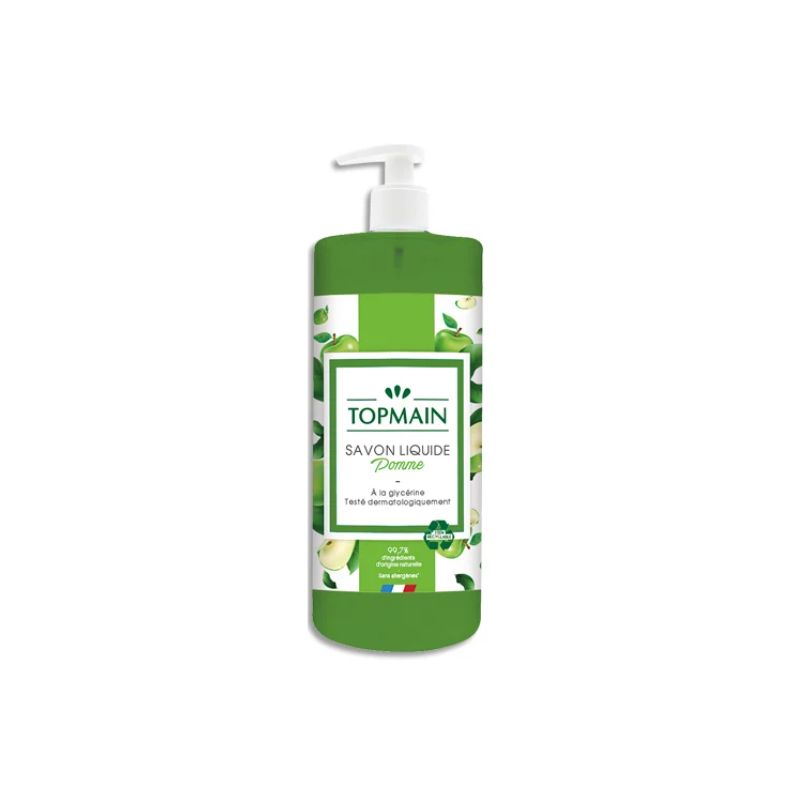 TOPMAIN Flacon à pompe 500 ml de Savon liquide doux à la glycérine parfum Pomme