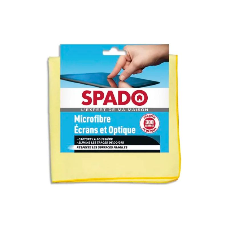 SPADO Chiffon microfibre double face écrans et optique, format 38 x 38 cm coloris Jaune