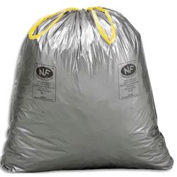 Boîte de 100 sacs poubelles à liens coulissants standards 100 litres 34 microns