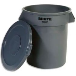 RUBBERMAID Collecteur Brut rond capacité 75,7 Litres en polyéthylène - D49,5 cm, Hauteur 58,1 cm Gris