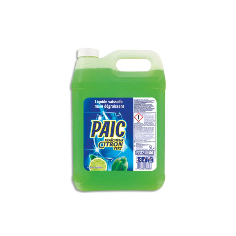 PAIC CITRON Bidon de 5 litres de liquide vaisselle main parfumé citron Vert PAIC CITRON Bidon de 5 litres de liquide vaisselle main parfumé citron Vert