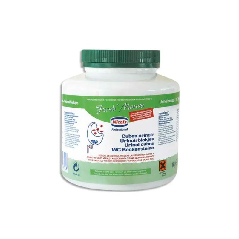  NICOLS Boîte de 33 Cubes pour urinoir Fresh'mouss nettoient, désodorisent et détartrent