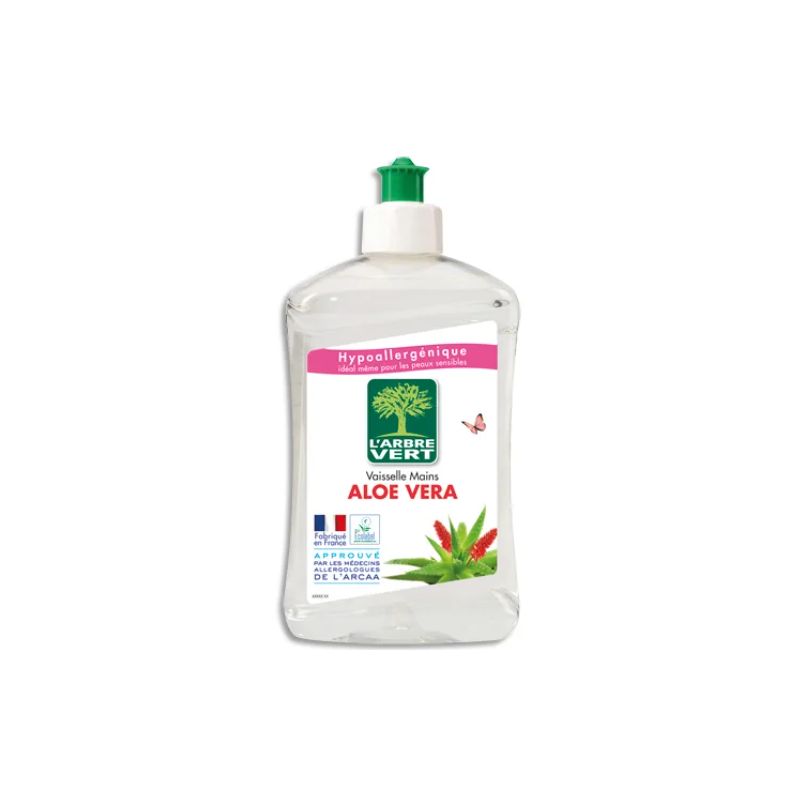 L'ARBRE VERT Flacon de 500 ml Liquide vaisselle mains parfum aloe vera Ecolabel L'ARBRE VERT Flacon de 500 ml Liquide vaisselle mains parfum aloe vera Ecolabel